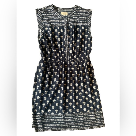LOFT White and Blue Sleeveless Sundress - Picture 1 of 4